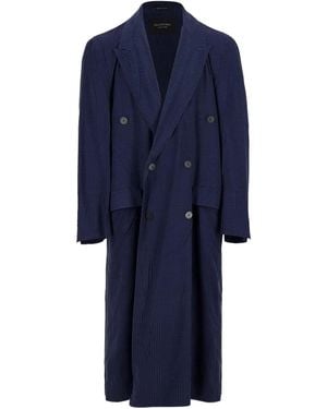 Balenciaga Fluid Double-Breasted Coat - Blue