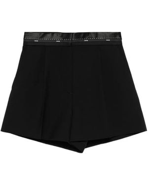 MSGM サテントリム ショートパンツ - ブラック
