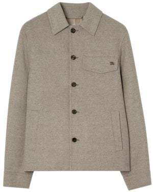 Burberry Thorn Wool Overshirt - Gray