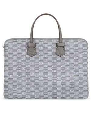 Moreau Granier Printed-Canvas Top-Zip Briefcase - Grey