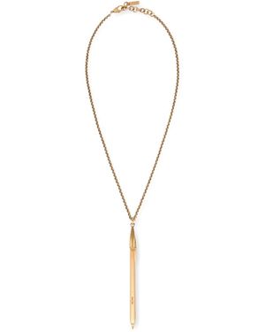 Moschino Pen-Pendant Chain Necklace - Metallic