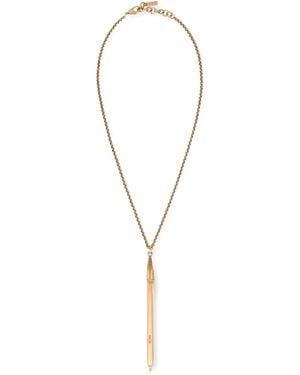Moschino Pen-Pendant Chain Necklace - Metallic