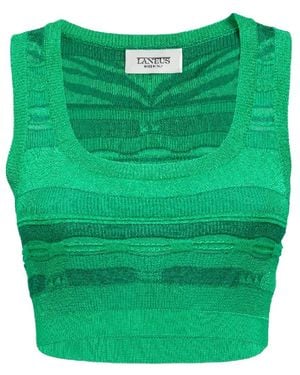 Laneus Knitted Cropped Tank Top - Green