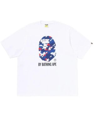 A Bathing Ape Sta Camo Logo-Print T-Shirt - White