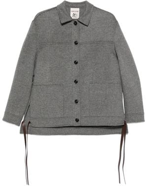 Semicouture Tie-Detail Button-Up Jacket - Grey