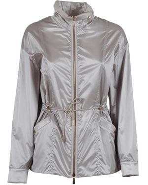 Moorer Drawstring Zipped Jacket - Grey
