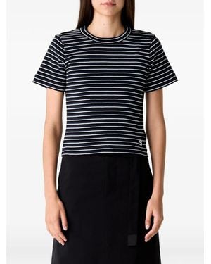 Sacai Camiseta A Rayas - Negro