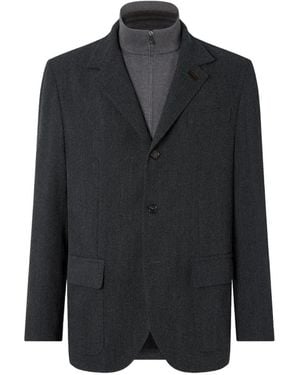 Corneliani Layered Single-Breasted Blazer - Black