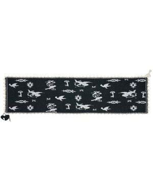 Renli Su Angel-Print Knit Scarf - White