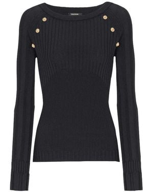 Balmain 3 Buttons Jumper - Black