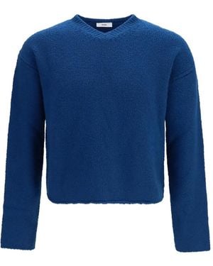Rier Wool V-Neck Jumper - Blue