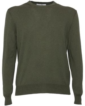 Ballantyne Round-Neck Jumper - Green