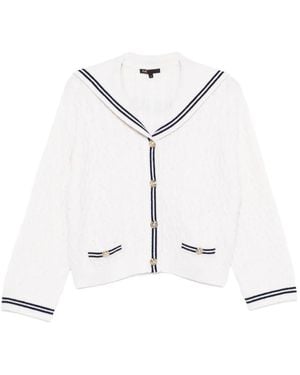 Maje Gestreifter Cardigan - Weiß