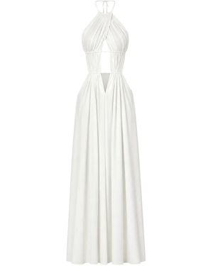 Amazuìn Amelia Cut-Out Halterneck Maxi Dress - White