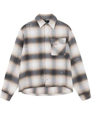 Represent All-Over-Initial Flannel Shirt - Grey