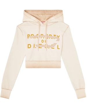 DIESEL F-Slimmy Logo-Print Hoodie - White