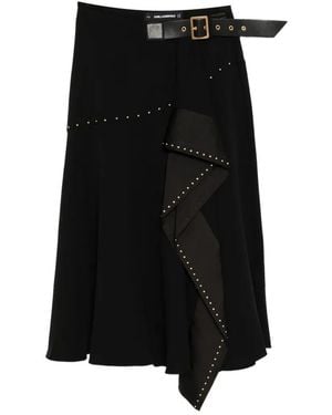 KARL LAGERFELD Jupe Mi-Longue À Détails De Clous - Black