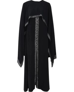 Rabanne Abito Lungo Con Ricamo - Nero