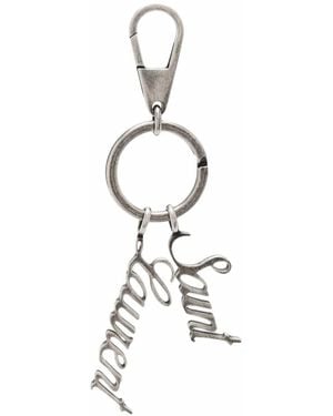 Saint Laurent Llavero con charm del logo - Blanco