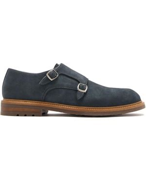 Magnanni Suede Monk Shoes - Blue