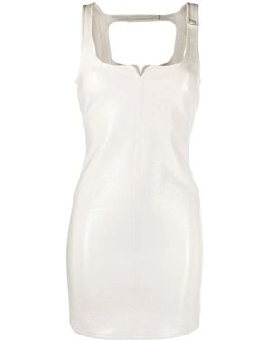 Courreges Faux-Leather Sleeveless Mini Dress - White