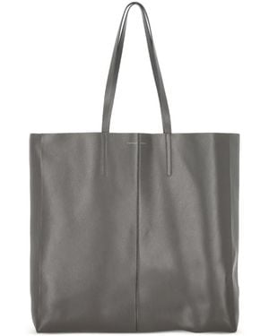 Carven Cabas Jean En Cuir À Logo Embossé - Grey