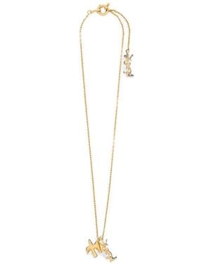 Saint Laurent Cassandre Dove Necklace - White