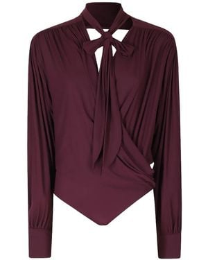 Amazuìn Keila Draped Bodysuit - Purple