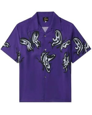 Needles Kae Tanaka One-Up Butterfly-Print Shirt - Purple