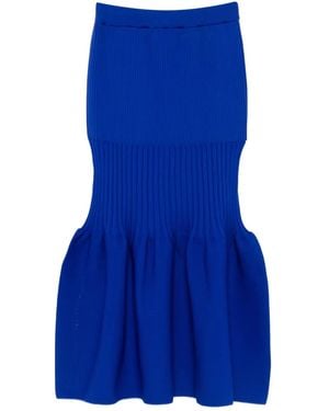 CFCL Jupe Mi-Longue Nervurée À Volants - Bleu