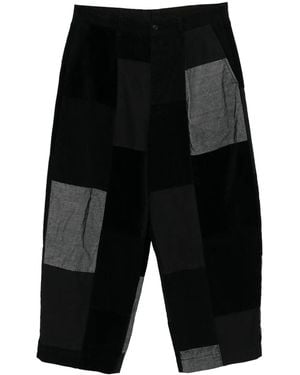 Comme des Garçons パッチワーク コーデュロイパンツ - ブラック