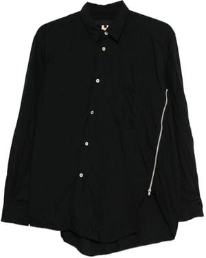 Comme des Garçons Zip-Detail Long-Sleeve Shirt - Black
