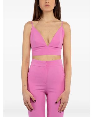ACTUALEE Spaghetti-Strap V-Neck Top - Purple