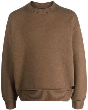 Sacai Maglione Girocollo - Marrone