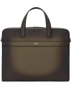 Ferragamo Gancini Briefcase - Brown