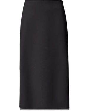 Fabiana Filippi Mesh-Hem Midi Skirt - Black