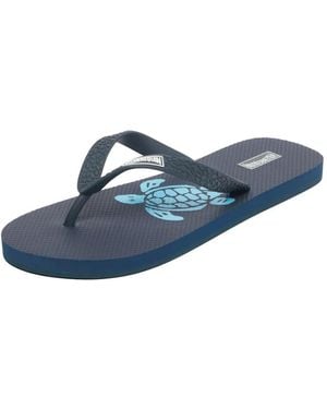 Vilebrequin Turtle-Print Flip Flops - Blue