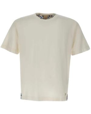 Bob Embroidered-Logo Floral-Trim T-Shirt - White