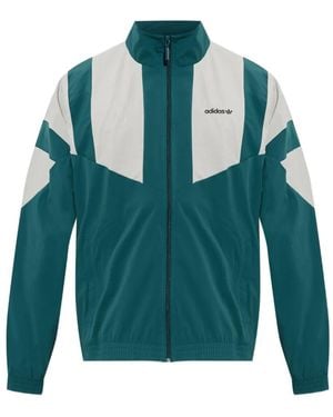 adidas Logo-Print Paneled Jacket - Green