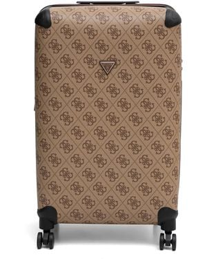 Guess Medium Berta 4G Suitcase - Brown