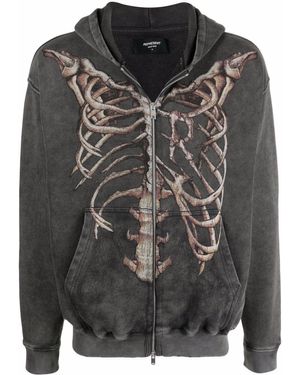 Represent Sudadera con esqueleto estampado - Gris