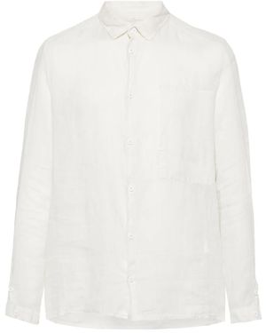 Transit Straight-Collar Linen Shirt - White