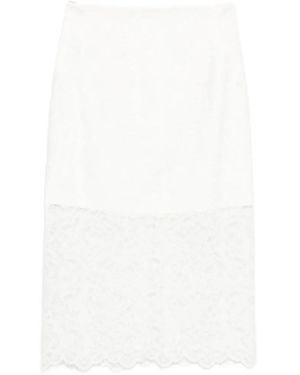Imperial Lace Midi Skirt - White
