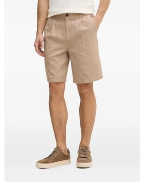 Mos Mosh Mmgbaldo Porro Pleated Elasticated-Waist Shorts - Natural