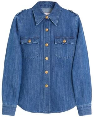Valentino Garavani Long-Sleeve Denim Shirt - Blue