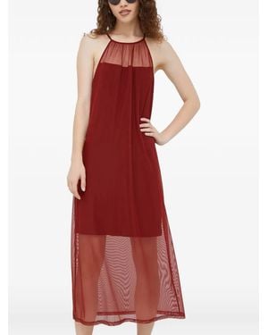 DKNY Halterneck Midi Dress - Red