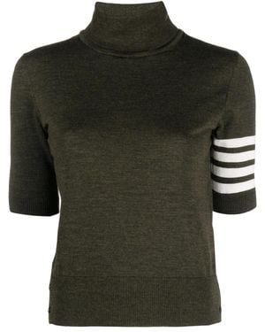 Thom Browne 4-Bar Stricktop Mit Stehkragen - Grün