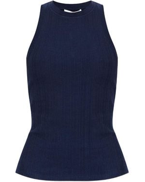 Victoria Beckham Ribbed Marine Tank Top - Blue