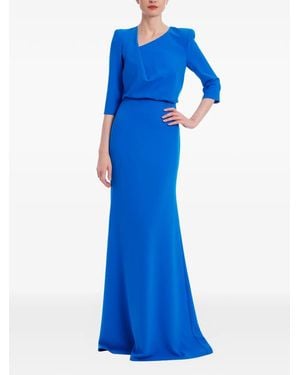 Badgley Mischka Abendkleid Mit Drapierten Ärmeln - Blau