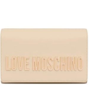Love Moschino Embossed Chain Shoulder Bag - Natural